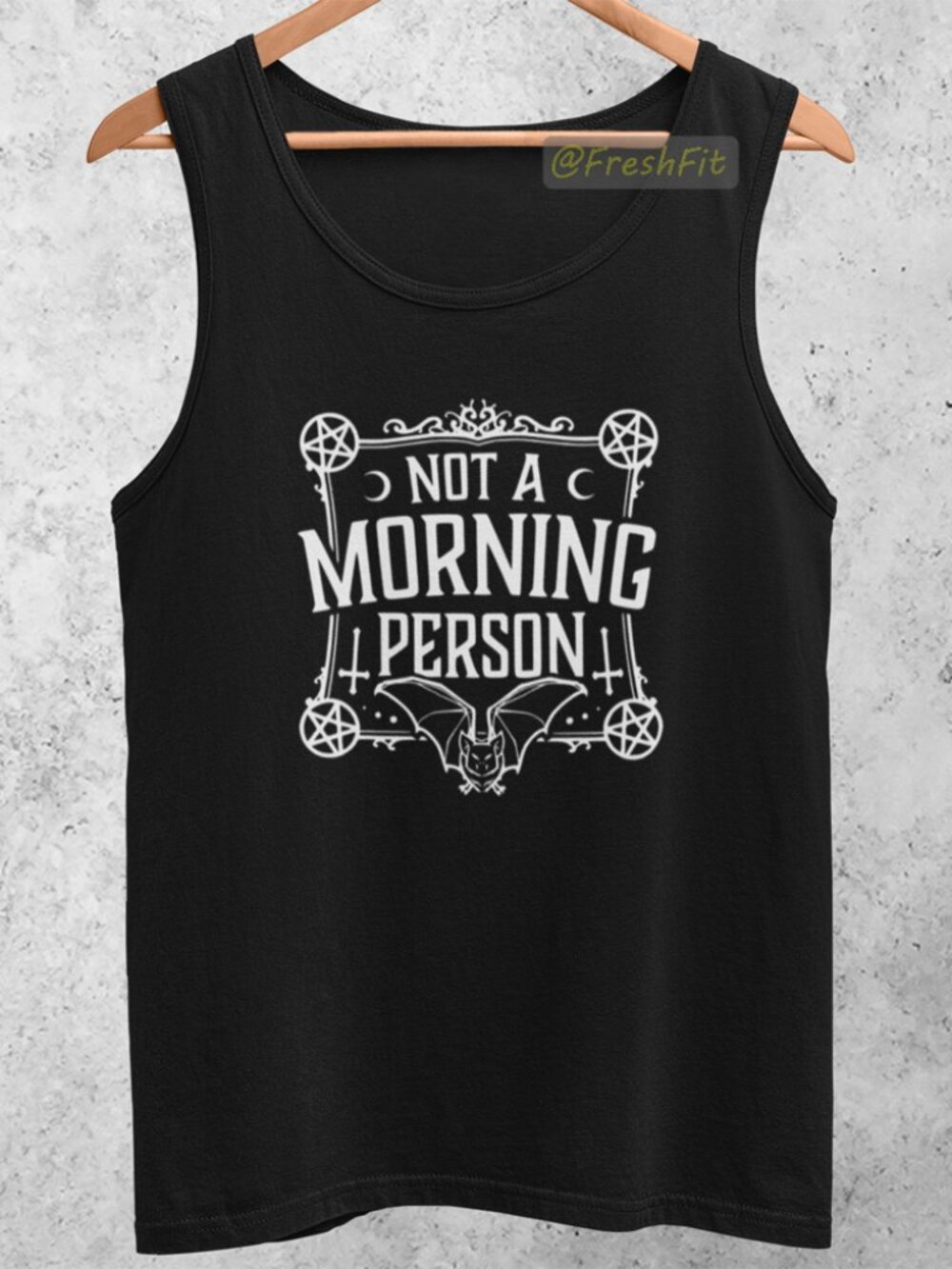 🆕Not A Morning Person Black Tank Top
